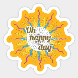 Oh happy day - used look Sticker